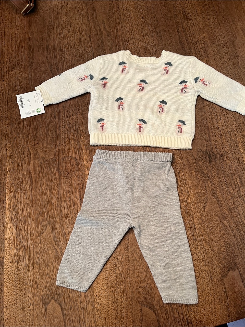 Little Planet Cream Snowman Knit Sweater & Gray Knit Pants Set - Picture 8 of 8
